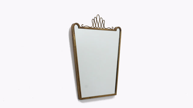 Gio Ponti brass mirror 1950s, Specchio anni 50 GIO PONTI