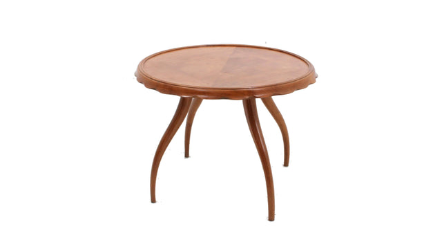 Osvaldo Borsani walnut round coffee table 1940s