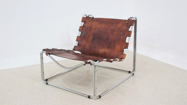 Leather lounge armchair by Pascal Mourgue for Steiner, 1970s