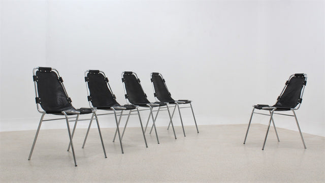Les Arcs chairs Charlotte Perriand design 1960s, set of 5