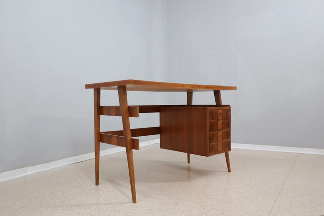 Mid century Italian mahogany writing desk 1950s