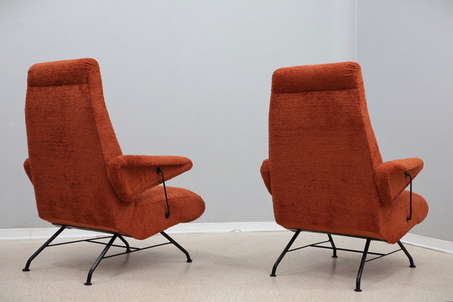 Pair of mid-century velvet armchairs 1950s