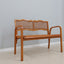 Mid century Vienna straw set 1940s, bench + armchair