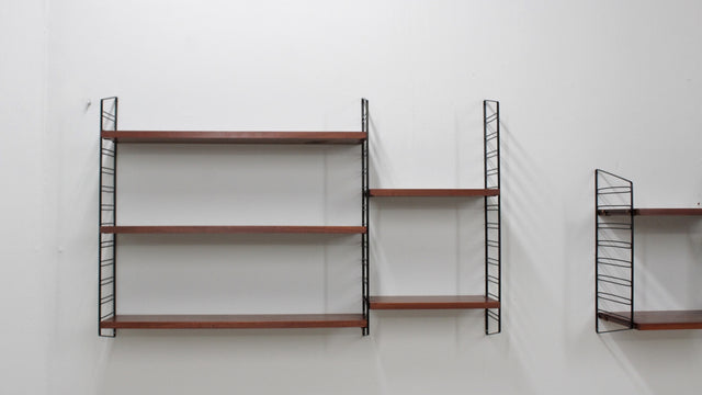 Modular teak string shelving system 1950s