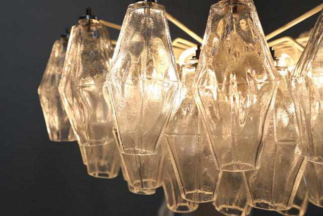 Carlo Scarpa poliedri chandelier 1960s, set of 2