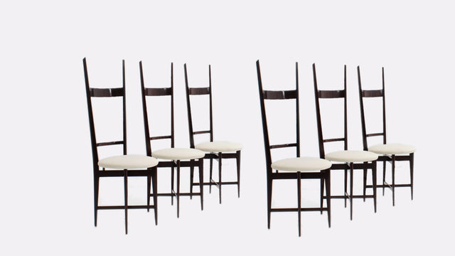 Set of 6 dining chairs by Santambrogio e De Berti 1950s