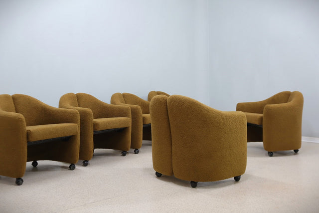 Eugenio Gerli PS142 armchairs for TECNO 1960s, set of 6