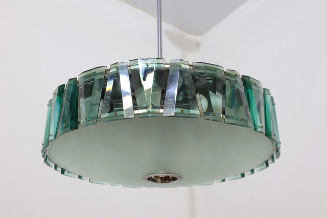 Stilnovo cut glass pendant lamp 1960s