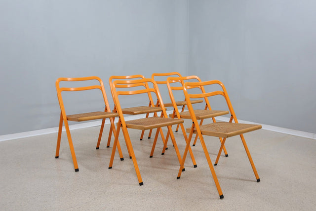 Vintage folding chairs CIDUE 1980s, set of 6