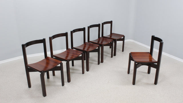 Mid century rosewood chairs 1960s, set of 6