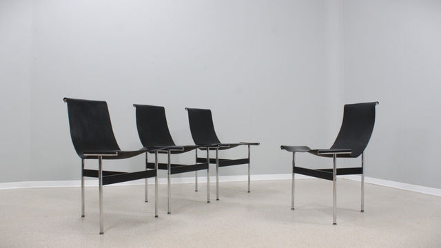 W. Katavolos T Chairs ICF 1980s, set of 4