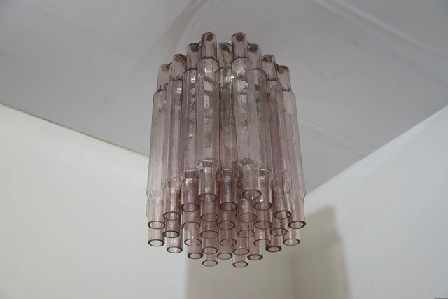 Venini glass tubes chandelier 1960s