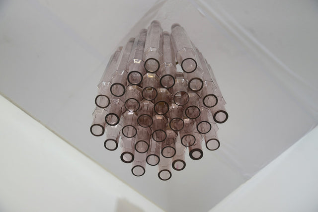 Venini glass tubes chandelier 1960s